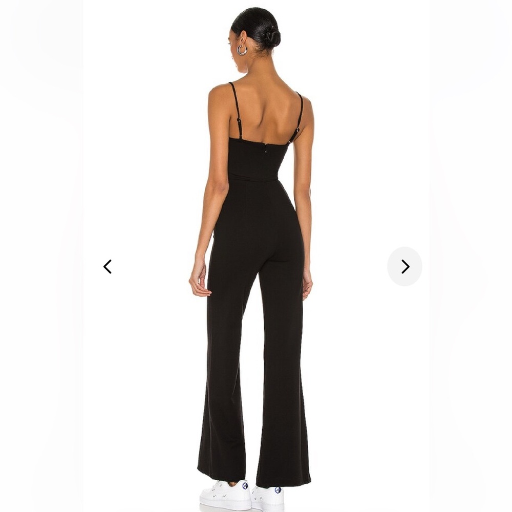 Lovers + Friends Lavinia Black Jumpsuit Wide Leg Ponte Minimal Chic Size Small - Picture 3 of 6